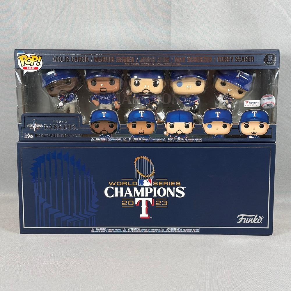 Funko Pop Texas Rangers 2023 Champions 5-Pack Garcia Semien Heim Scherzer Seager